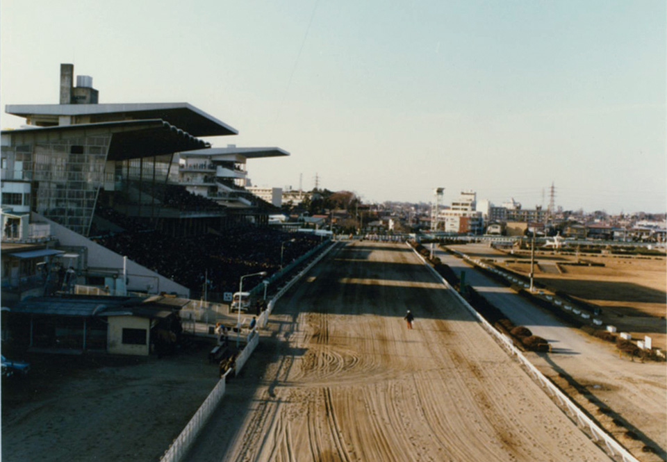 浦和競馬場のスタンド・走路＝１９８０年代